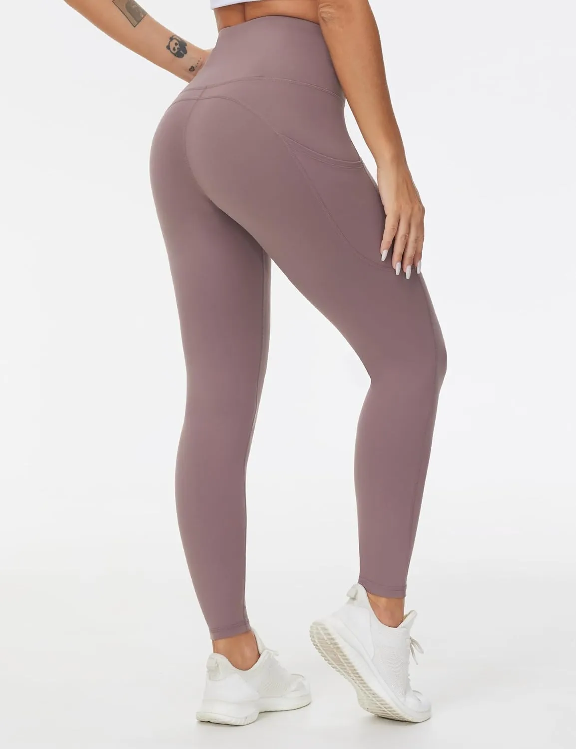 THE GYM PEOPLE Thick High Waist Yoga Pants with Pockets, Tummy Control Workout Running Yoga Leggings for Women