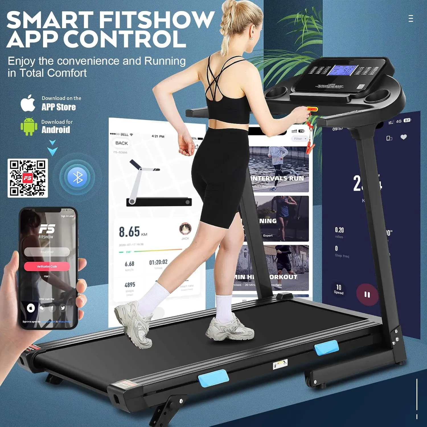 Treadmill with Incline,FUNMILY 3.25HP 18 INCH Wide Treadmill for Home, 300lb Capacity Walking Running Machine with 36 Preset Programs,18"x51" Running Belt, LCD Display, App Control