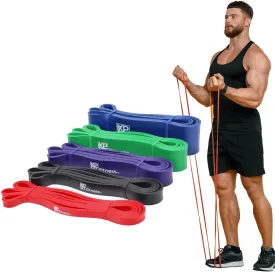 XPRT Fitness Resistance Bands Set - Pull Up Assist, Powerlifting, Stretching - Home Gym Workout Equipment for Strength Training and Physical Therapy